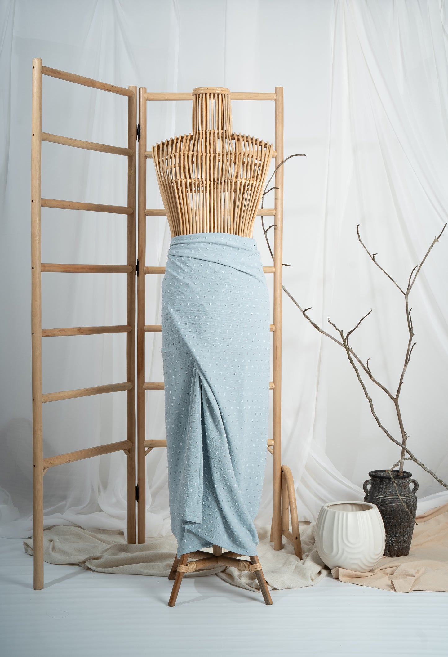 Seri Non-Slit Instant Textured Pareo in Light Blue