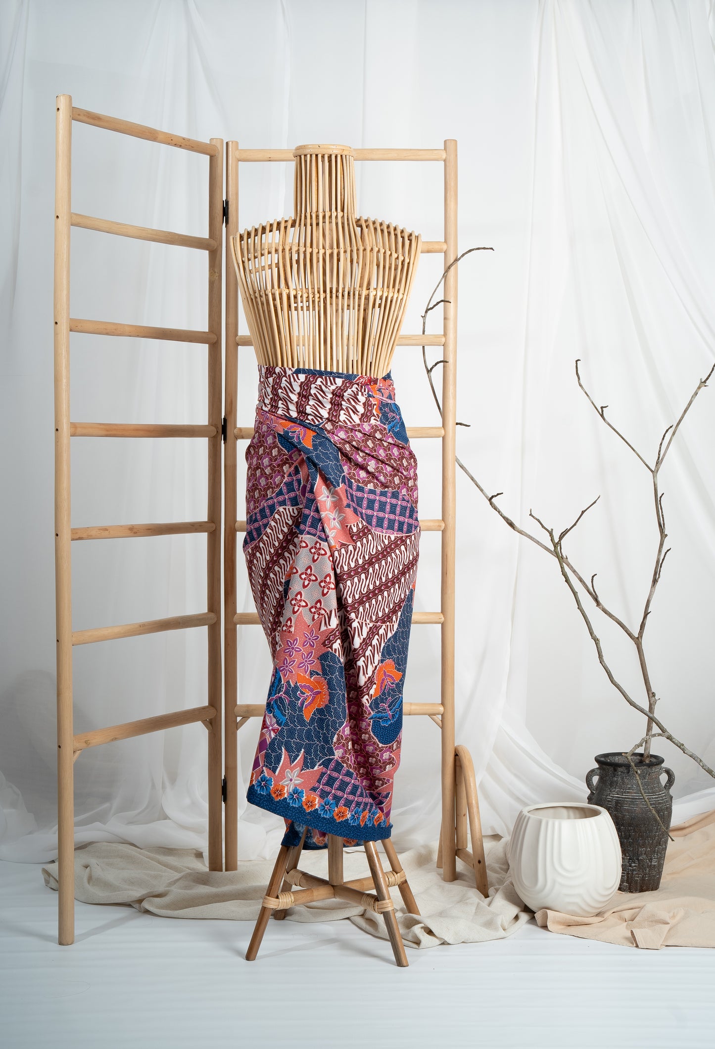 Rerama Non-Slit Instant Batik Pareo in Maroon