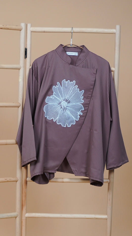 Kuntum Janggan Boxy Top in Soft Cocoa