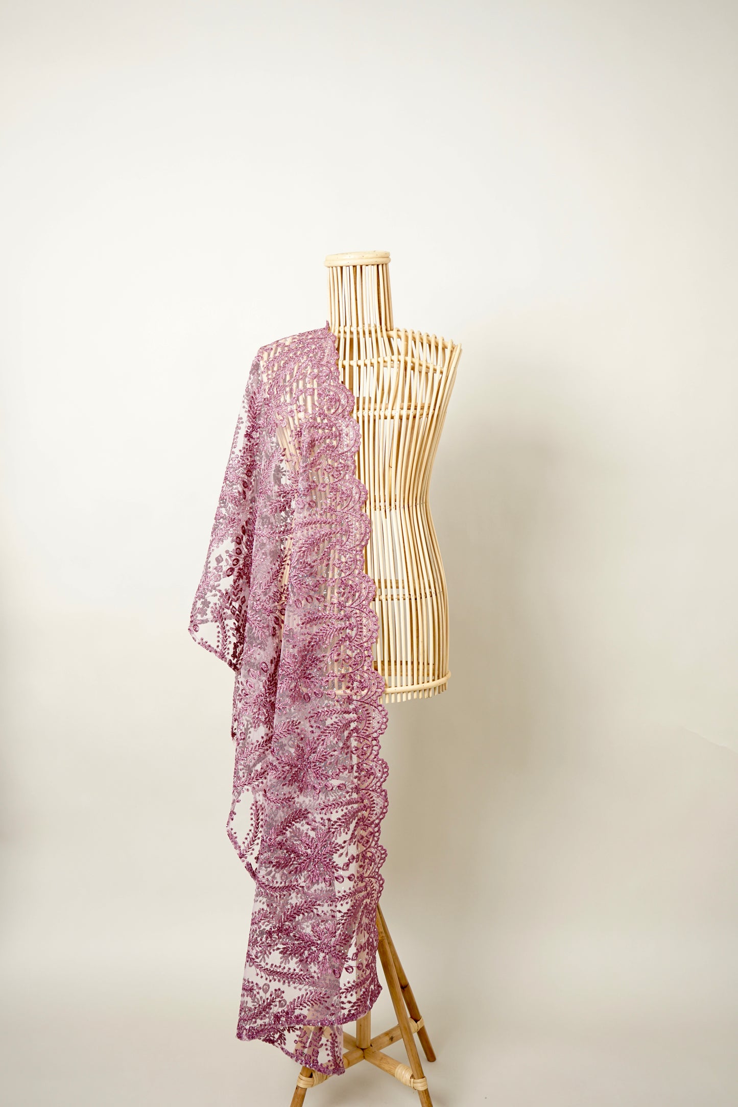 Rimba Tunas Bejewelled Selendang in Rich Plum