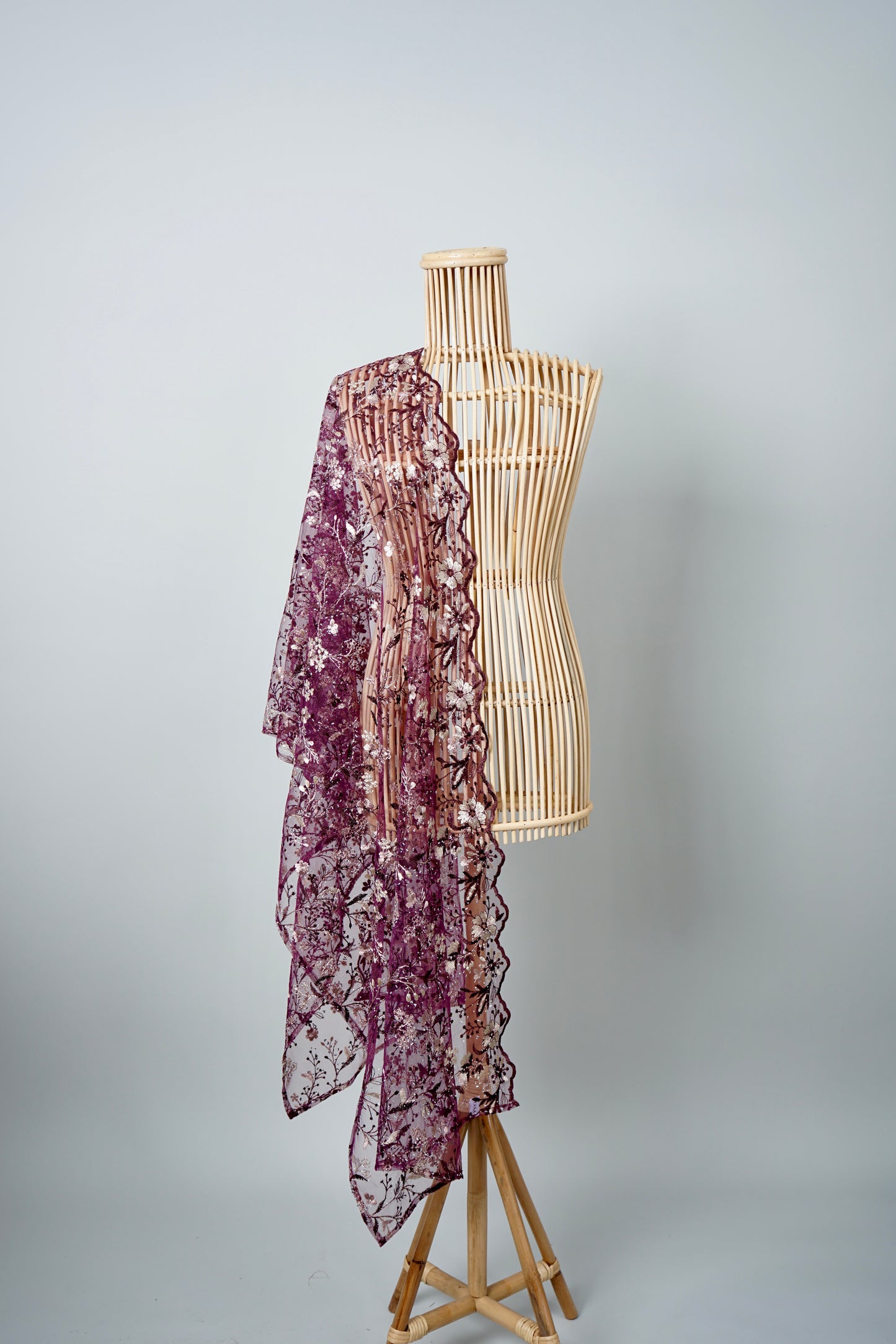 Azalea Bejewelled Selendang in Burgundy Plum