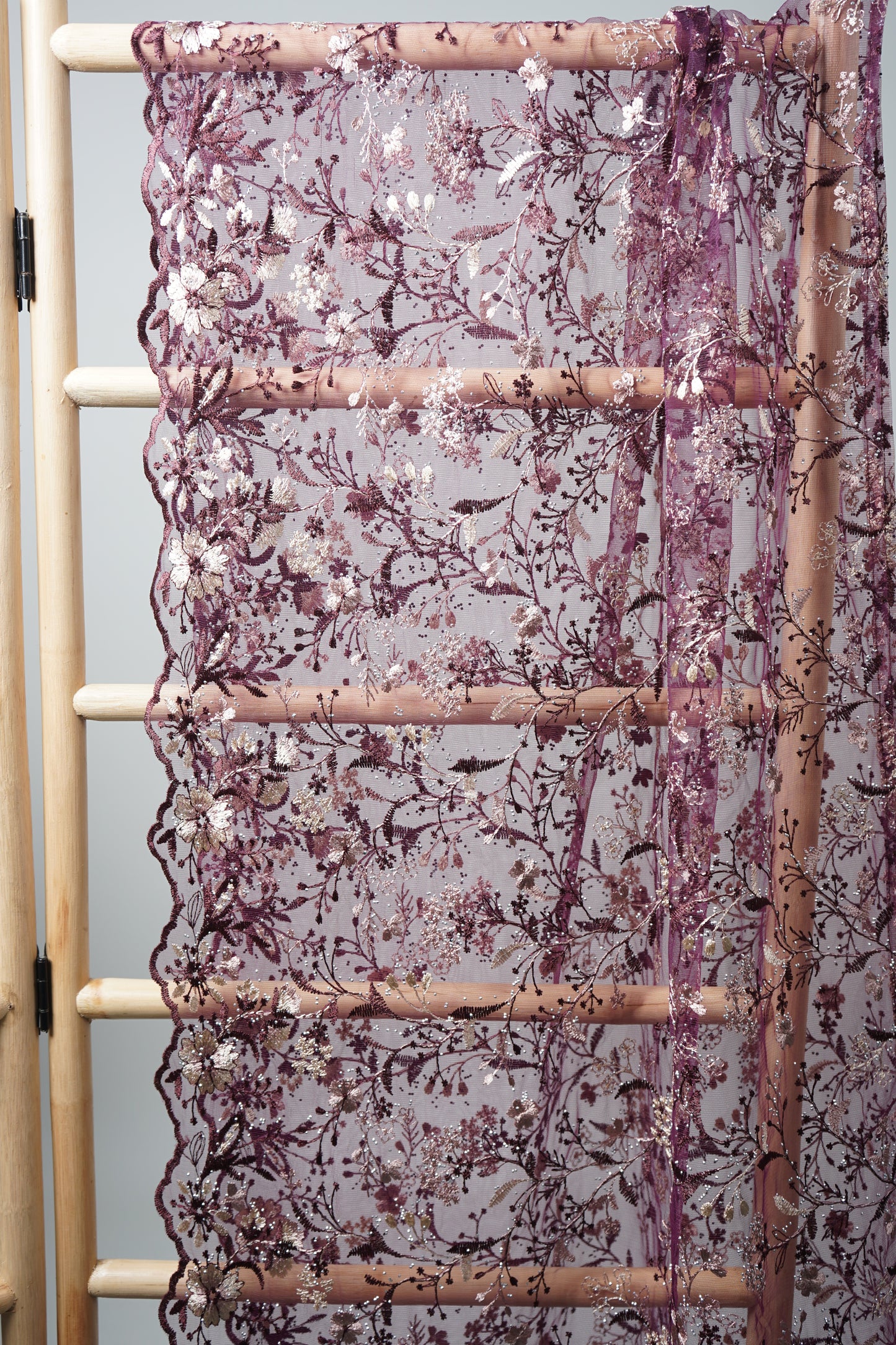 Azalea Bejewelled Selendang in Burgundy Plum