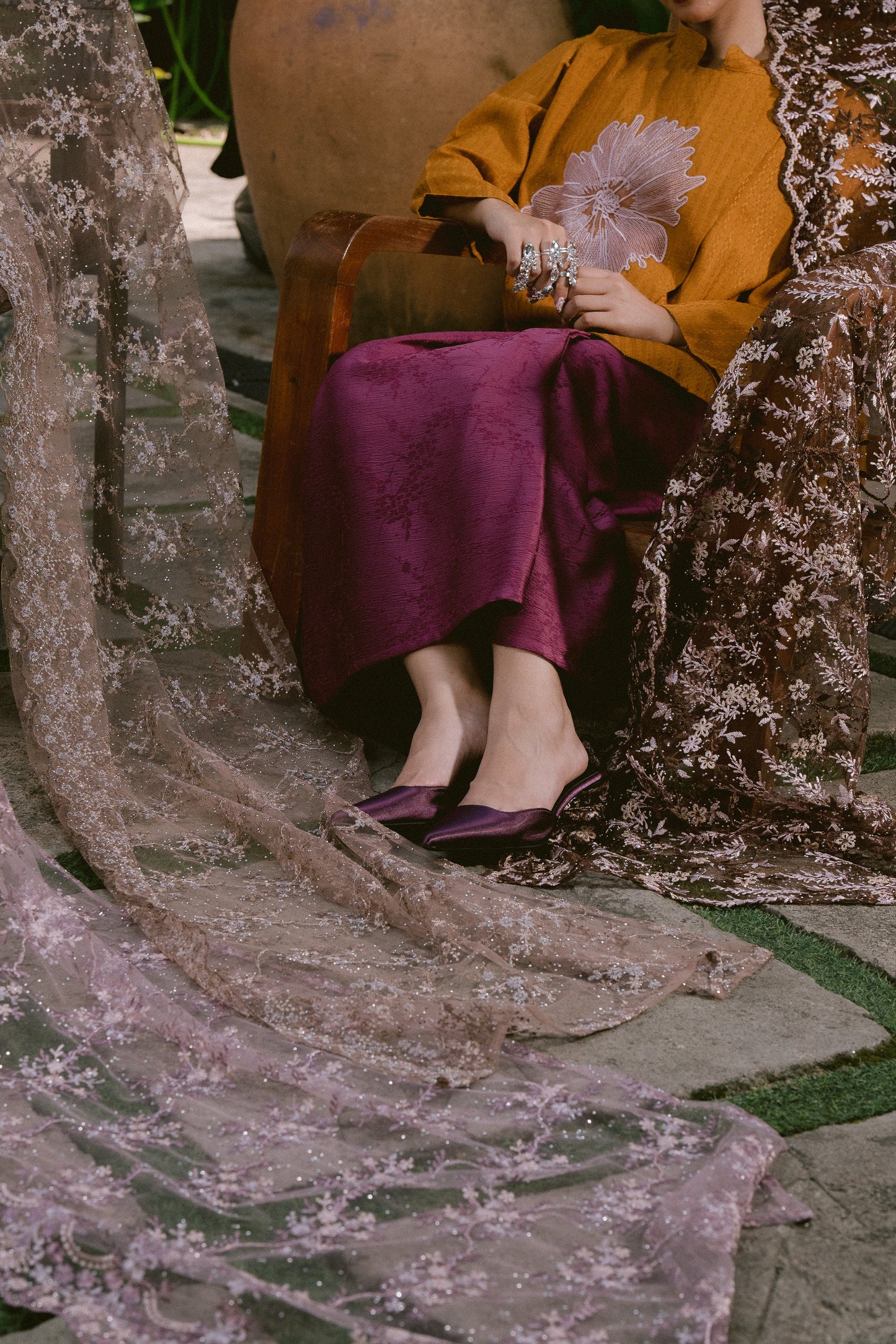 Kuntum Janggan Boxy Top in Copper