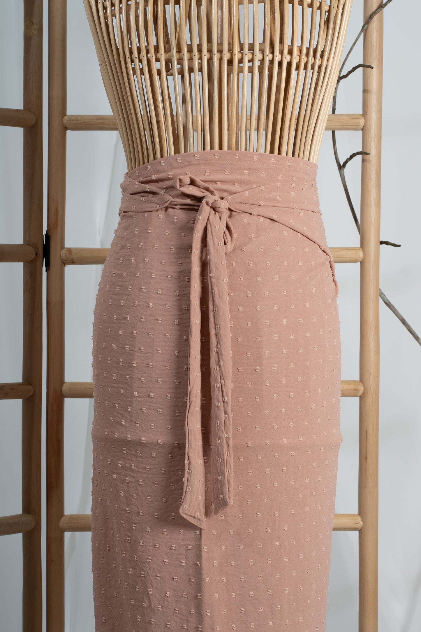 Seri Non-Slit Instant Textured Pareo in Salmon Pink