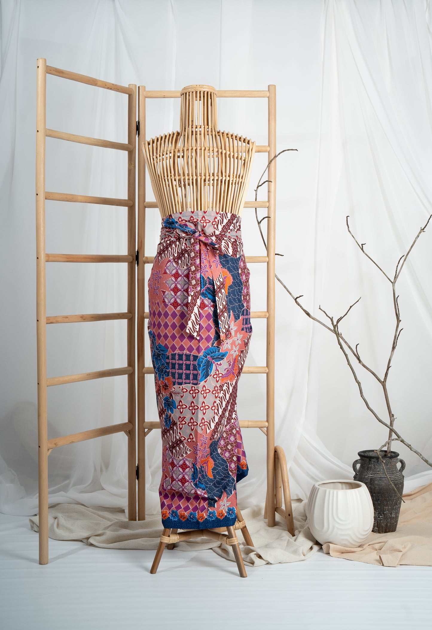 Rerama Non-Slit Instant Batik Pareo in Maroon