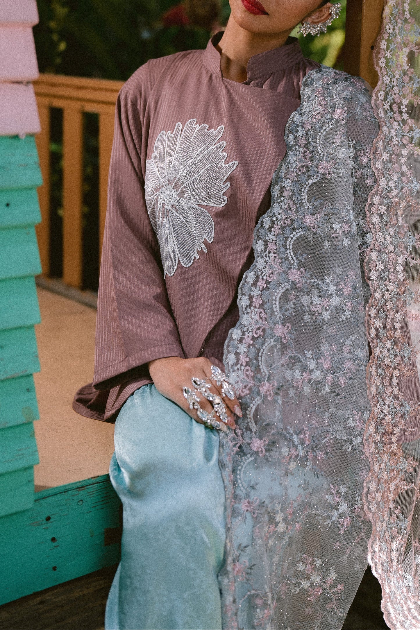 Kuntum Janggan Boxy Top in Soft Cocoa