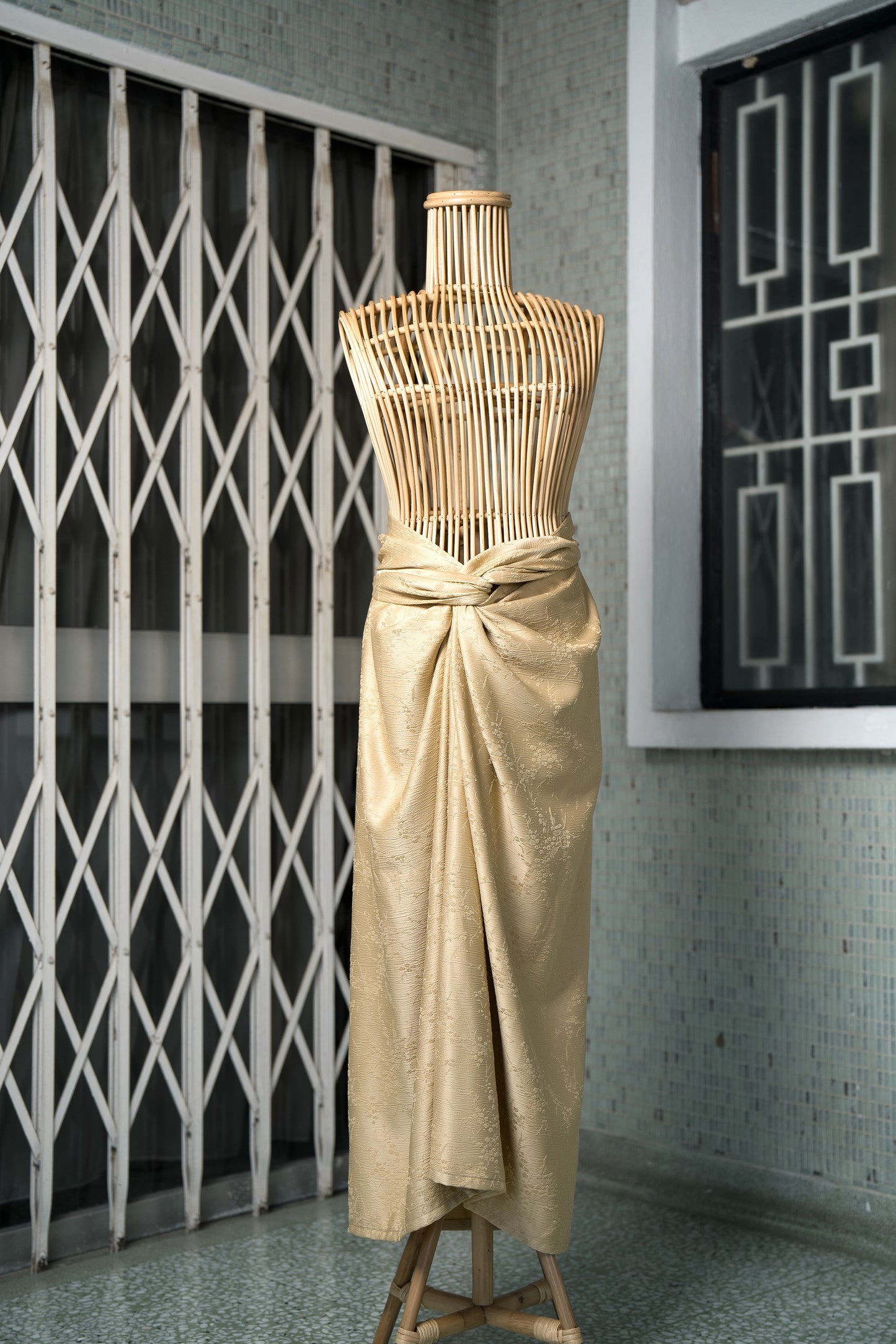 Indah Non-Slit Instant Embossed Pareo in Beige