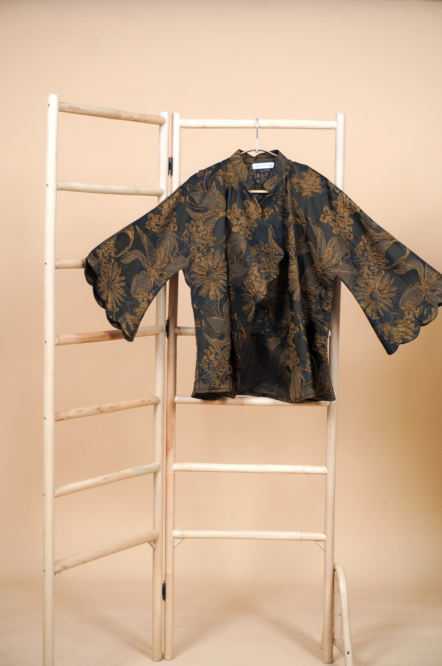 Renjana Janggan Scallop Buttonless Top in Bronze