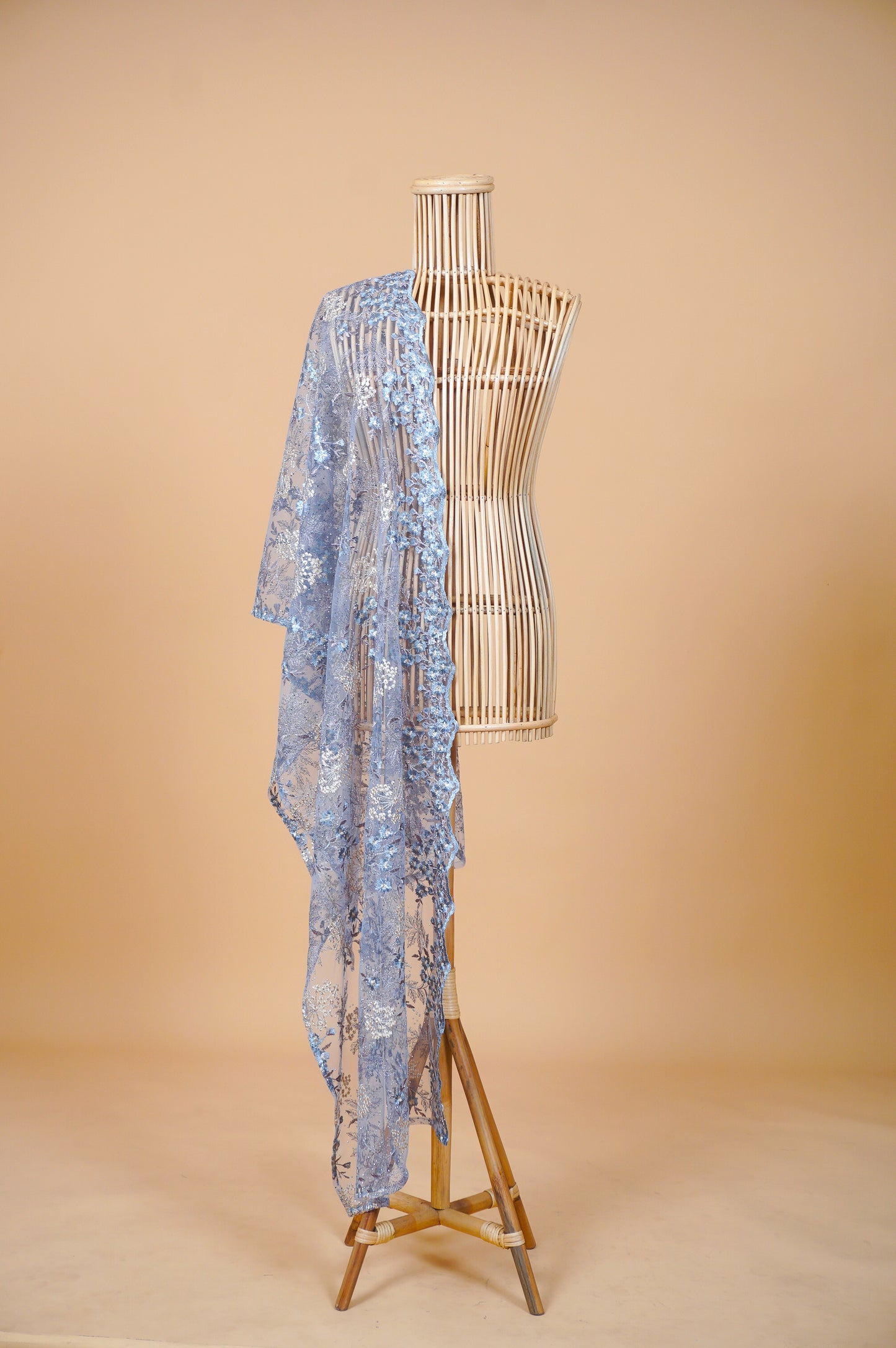 Purnama Bejewelled Selendang in Dusty Lavender, Butter Yellow & Powder Blue
