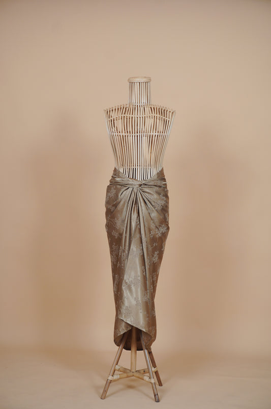 Indah Non-Slit Instant Embossed Pareo in Taupe