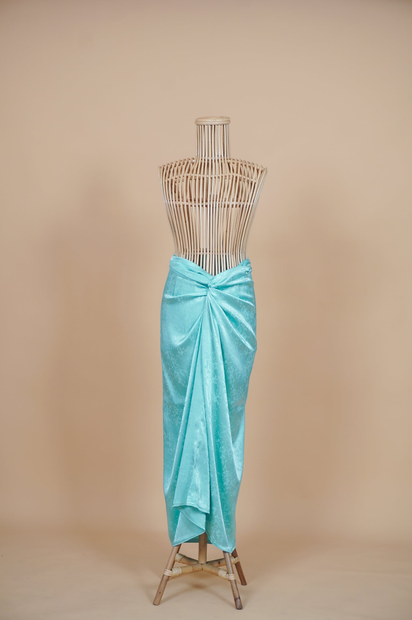Indah Non-Slit Instant Embossed Pareo in Soft Turquoise